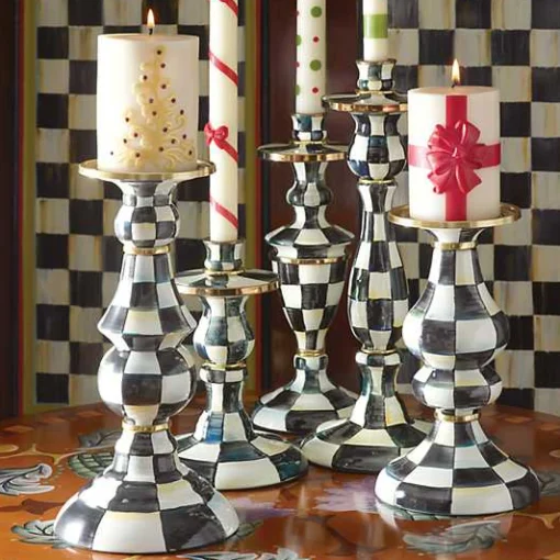 Courtly Check Medium Pillar Candlestick