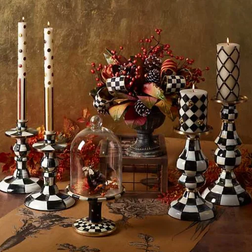 Courtly Check Medium Pillar Candlestick