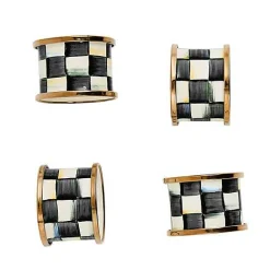 Courtly Check Napkin Rings, Set of 4