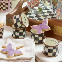 Courtly Check Napkin Rings, Set of 4