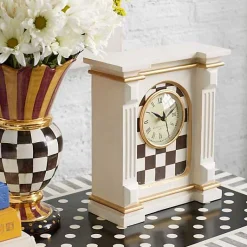 Courtly Check Off White Mantel Clock