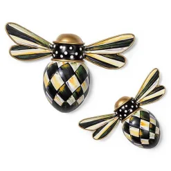 Courtly Check Outdoor Bee Wall Decor, Set of 2