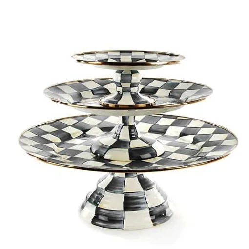 Courtly Check Pedestal Platters, Set of 3