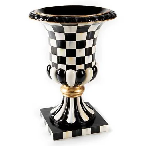 Courtly Check Pedestal Tabletop Urn