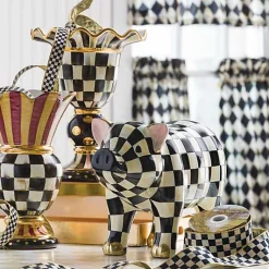 Courtly Check Pig Figurine