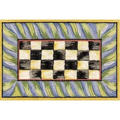 Courtly Check Purple  Green 2' x 3' Washable Rug