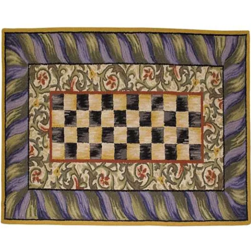 Courtly Check Purple  Green 3' x 5' Rug