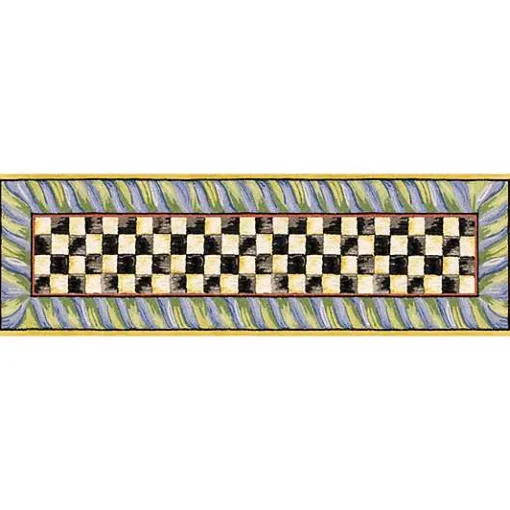 Courtly Check Purple  Green 2'6 x 8' Washable Runner