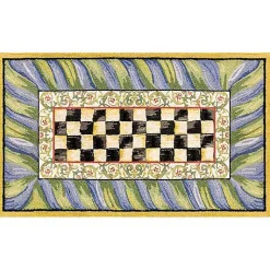 Courtly Check Purple  Green 3' x 5' Washable Rug