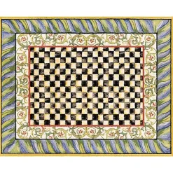 Courtly Check Purple  Green 8' x 10' Washable Rug