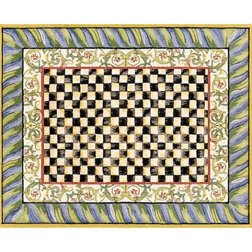 Courtly Check Purple  Green 8' x 10' Washable Rug