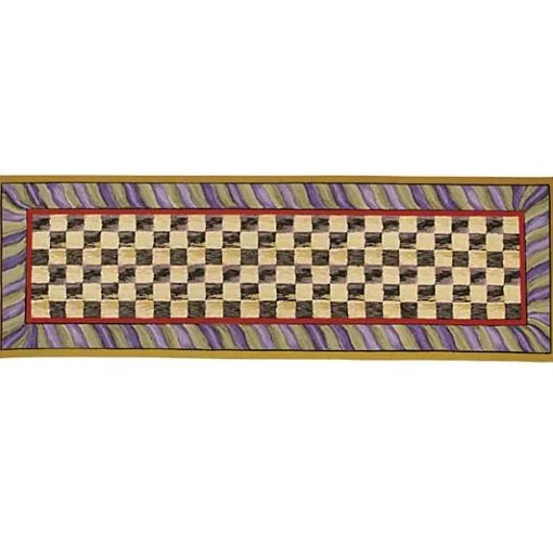 Courtly Check Purple  Green 2'6 x 8' Runner