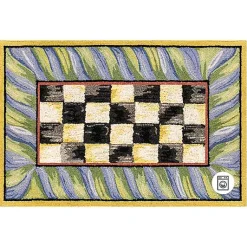 Courtly Check Purple  Green 2' x 3' Washable Rug