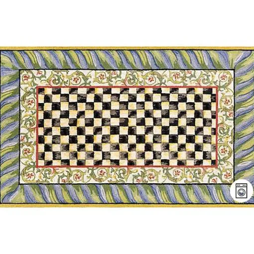 Courtly Check Purple  Green 5' x 7'6 Washable Rug