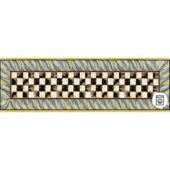 Courtly Check Purple  Green 2'6 x 8' Washable Runner