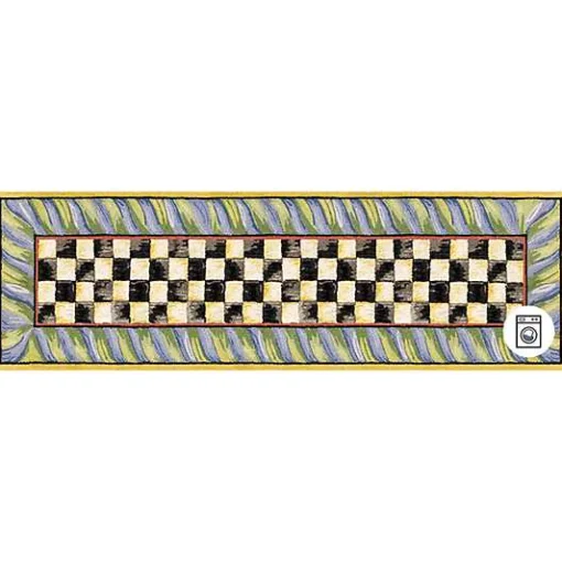 Courtly Check Purple  Green 2'6 x 8' Washable Runner