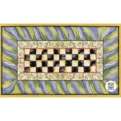 Courtly Check Purple  Green 3' x 5' Washable Rug