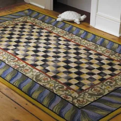 Courtly Check Purple  Green 5' x 8' Rug