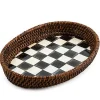 Courtly Check Rattan  Enamel Small Serving Tray