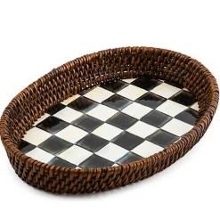 Courtly Check Rattan  Enamel Small Serving Tray