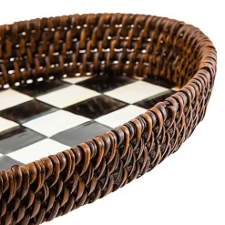 Courtly Check Rattan  Enamel Small Serving Tray
