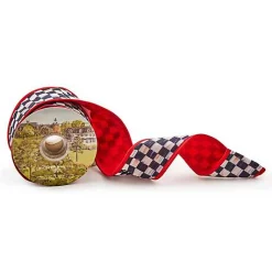 Courtly Check Red Back 2.5 Ribbon