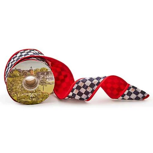 Courtly Check Red Back 2.5 Ribbon