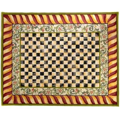 Courtly Check Red  Gold 8' x 10' Rug