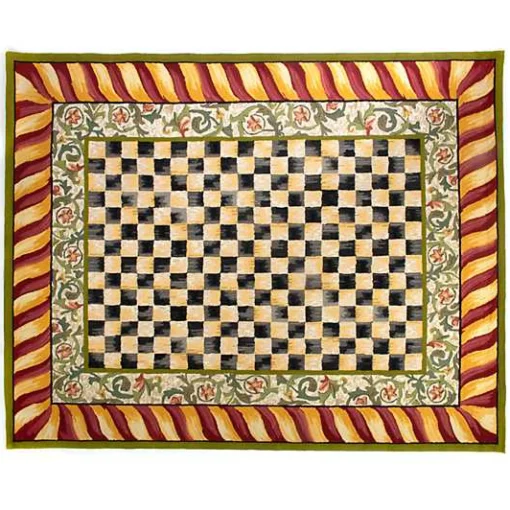 Courtly Check Red  Gold 8' x 10' Rug
