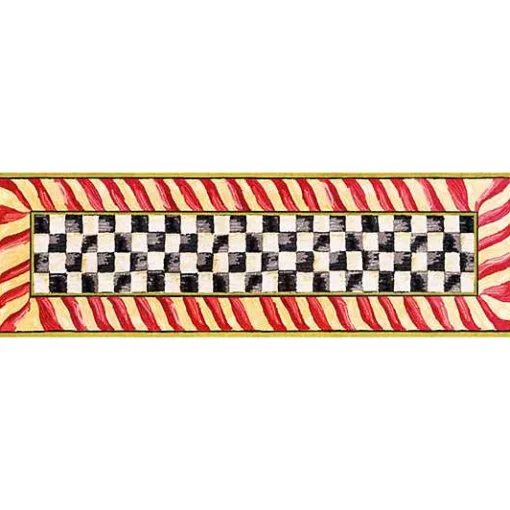 Courtly Check Red  Gold 2'6 x 8' Washable Runner