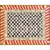 Courtly Check Red  Gold 8' x 10' Washable Rug
