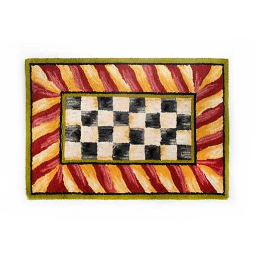 Courtly Check Red  Gold 2' x 3' Rug
