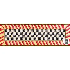 Courtly Check Red  Gold 2'6 x 8' Washable Runner