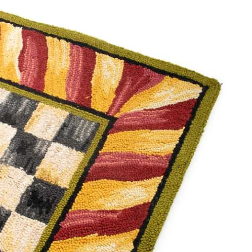 Courtly Check Red  Gold 2' x 3' Rug