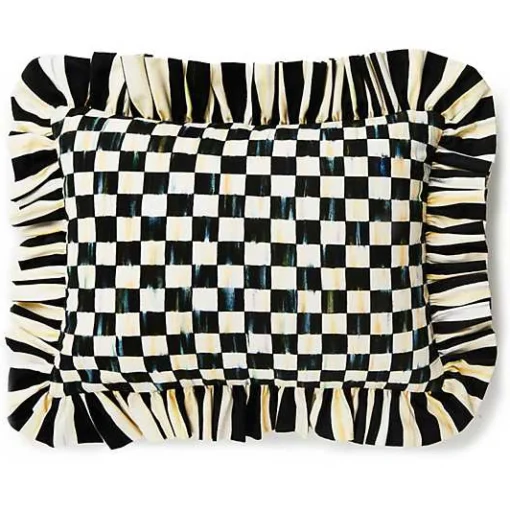 Courtly Check Ruffle Lumbar Pillow