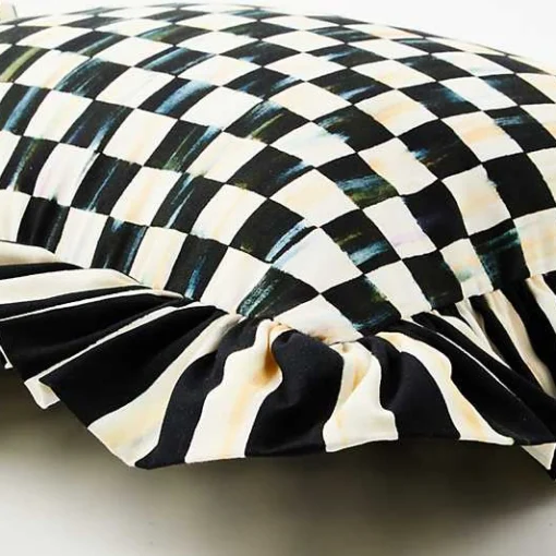 Courtly Check Ruffle Lumbar Pillow
