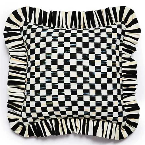 Courtly Check Ruffle Throw Pillow