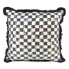 Courtly Check Ruffled Square Throw Pillow