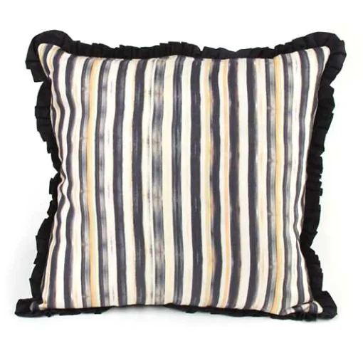 Courtly Check Ruffled Square Throw Pillow