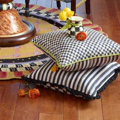 Courtly Check Ruffled Square Throw Pillow