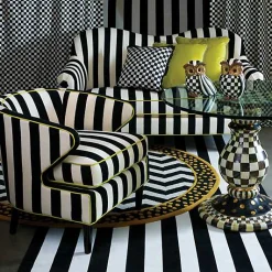 Courtly Check Ruffled Square Throw Pillow