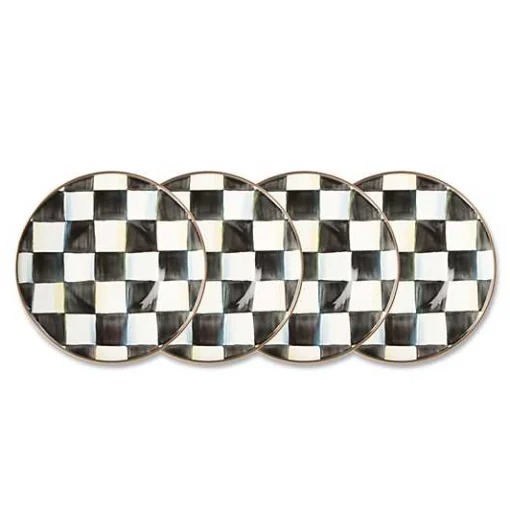 Courtly Check Saucers, Set of 4