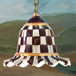Courtly Check Small Ceramic Pendant Lamp