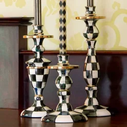 Courtly Check Small Enamel Candlestick