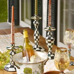 Courtly Check Small Enamel Candlestick