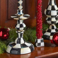 Courtly Check Small Enamel Candlestick