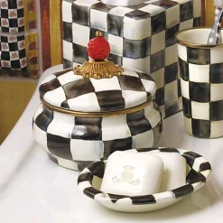 Courtly Check Squashed Pot