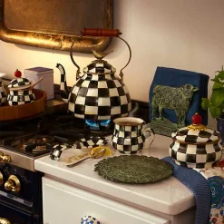 Courtly Check Squashed Pot