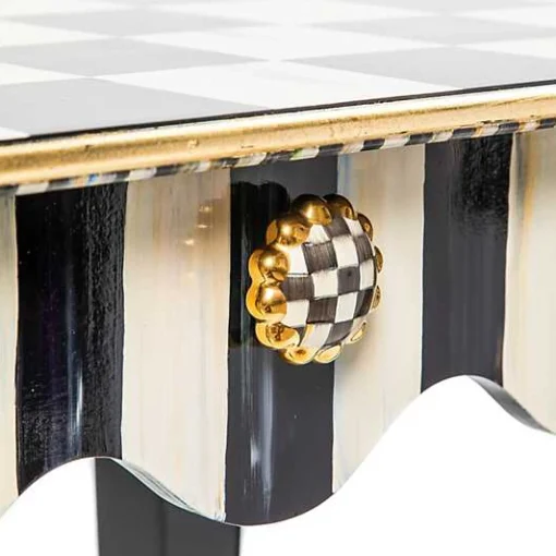 Courtly Check  Stripe Side Table