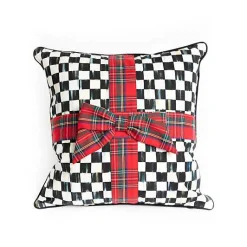 Courtly Check Tartan Bow Throw Pillow